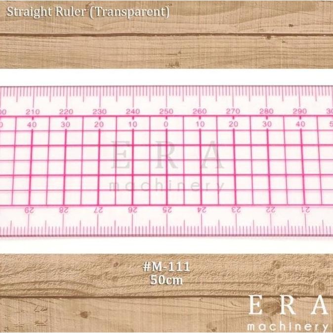 

Penggaris Pola Jahit Metrik 50cm / Straight Ruler (Transparent) M-111 lurus Gs
