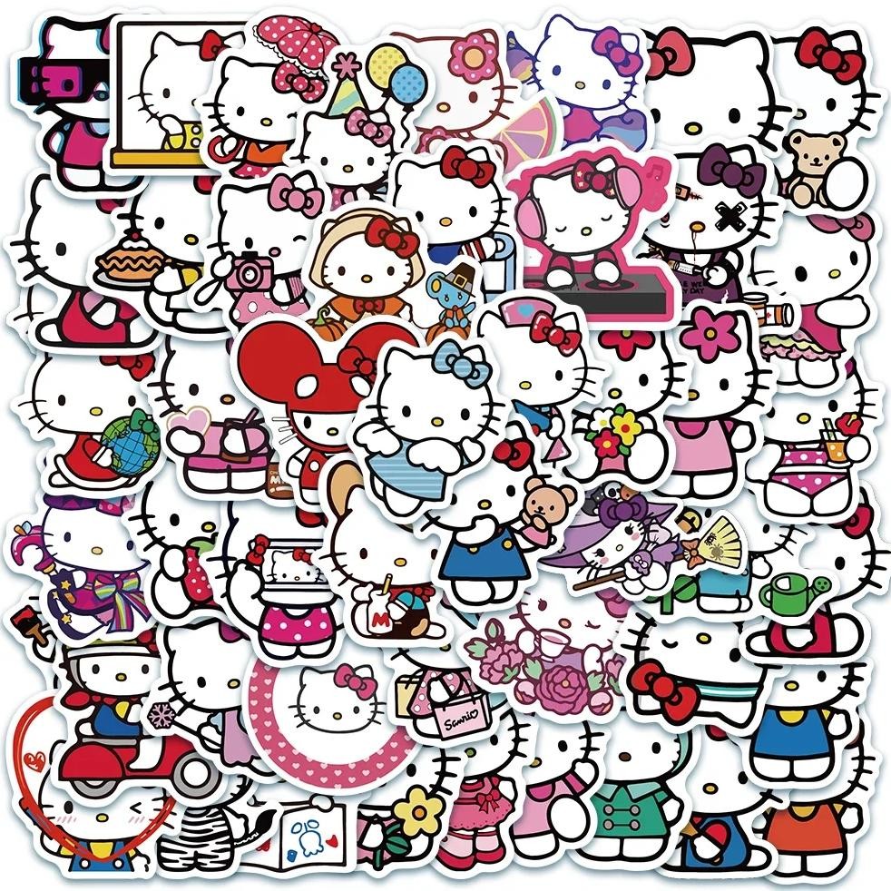 

50Pcs Sanrio Series Hello Kitty Kuromi Stickers Cute Multi-Purpose Stickers Waterproof Decorative Refrigerator Computer Stickers