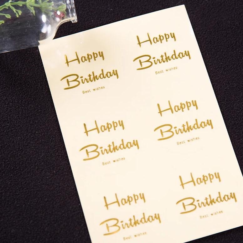 

10Sheets Happy Birthday Stickers Pvc Transparent Stickers For Cute Kawaii Gift Card Envelopes Party Lable Sticker
