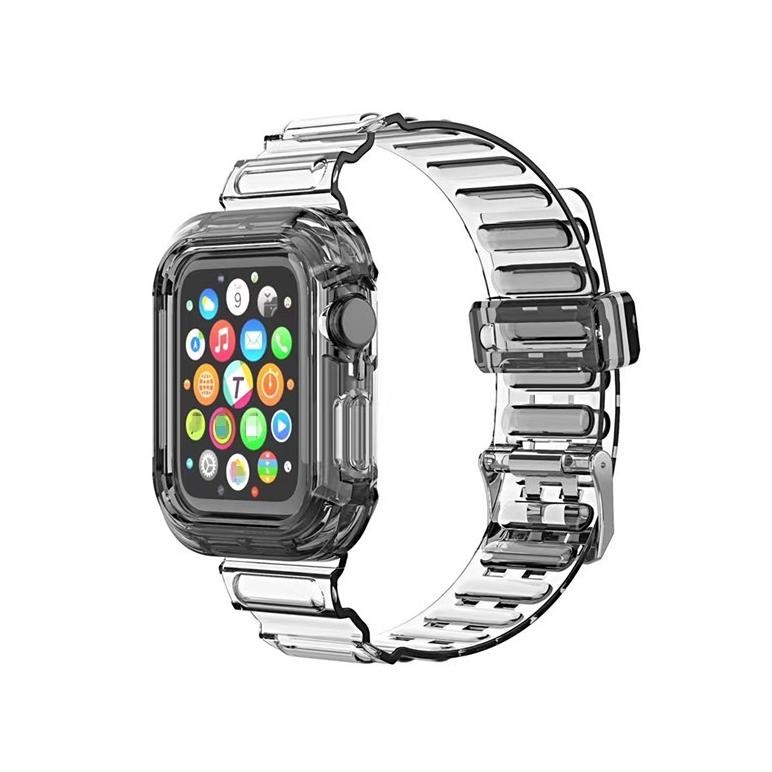 Ready_Stock_Cod Tali Transparan Strap Untuk Watch T500 T55 T500Plus Iwatch Hw22 42Mm 44Mm Glacier Ta