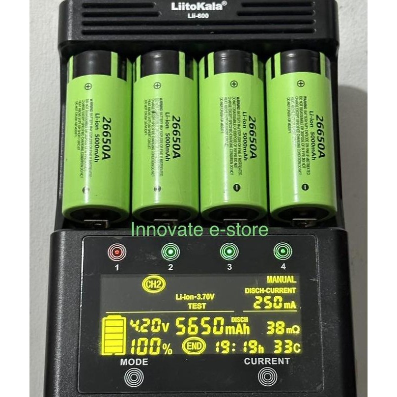 Baterai lithium 26650 Panasonic 3.7v 5000mah button up timbul