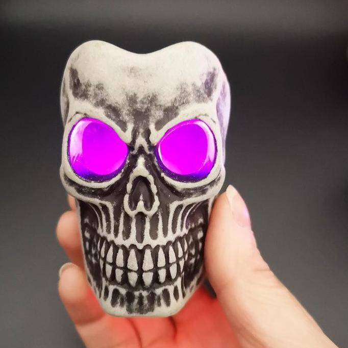 LAMPU SKULL TENGKORAK DEKORASI HALLOWEEN LAMPU LILIN MATA NYALA MURAH