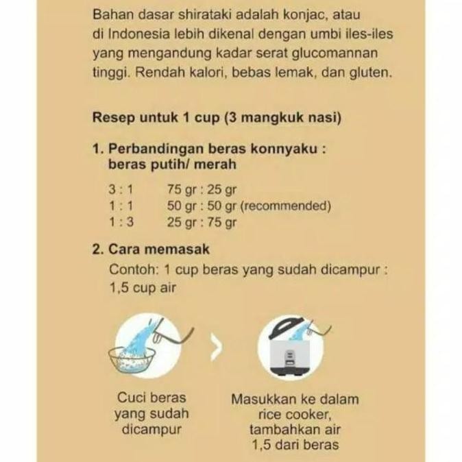 

(Expert) BERAS SHIRATAKI 500GR NASI SIRATAKI RICE DIET KONYAKU KONNYAKU 500 GR