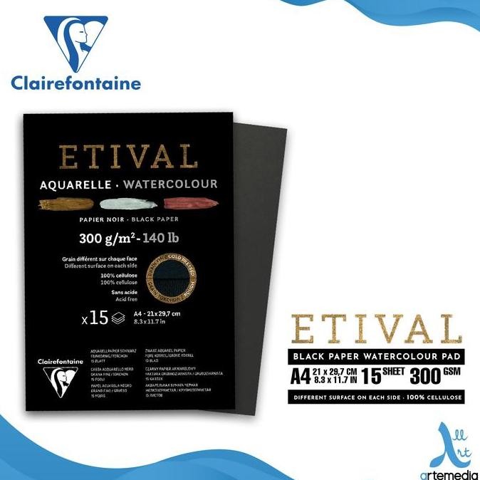 

Sale Kertas Cat Air Clairefontaine Etival A4 Black Paper Watercolor Pad