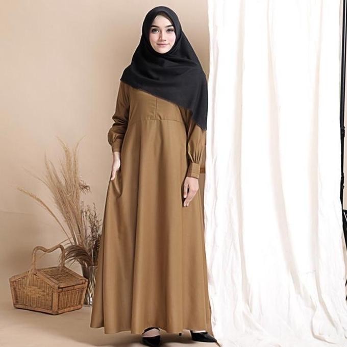 GAMIS POLOS SERAGAM PNS PDH KHAKI TUA TOYOBO FODU KAIN MUSLIM  DRESS