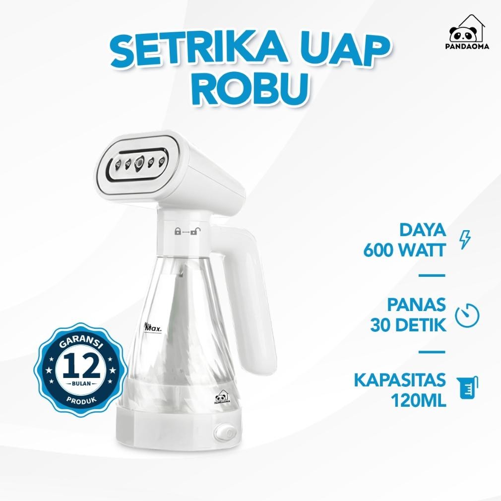 NEW Pandaoma Setrika Uap Robu Setrika Low Watt Setrika Uap Portable Strika Uap 600W Kapasitas 120ml 
