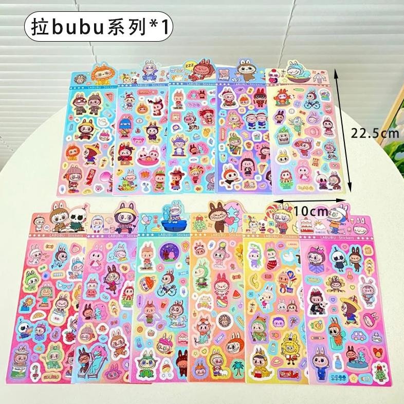 

20/50/100Pcs Cartoon Labubu Laser Guka Sticker Cute Handbook Decoration Sticker Mark Children'S Student Stationery Wholesale