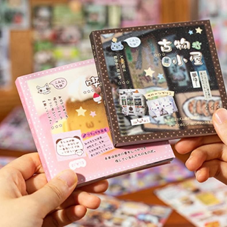 

Mr Paper 30/60Pcs Happiness Notebook Series Square Cut Film Sticker Book Japan Korea Cute Ins Style Handbook Diy Diary Guca Plat
