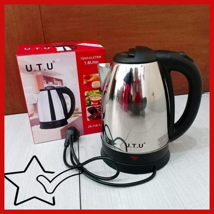 [TKR] TEKO LISTRIK CERET PEMANAS AIR / KETTLE LISTRIK UTU [ 1,8 LITER ]