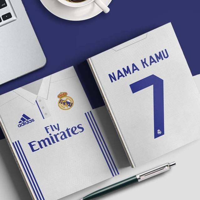 

Buku Real Madrid Jersey Bola Custom Notebook catatan Tulis planner