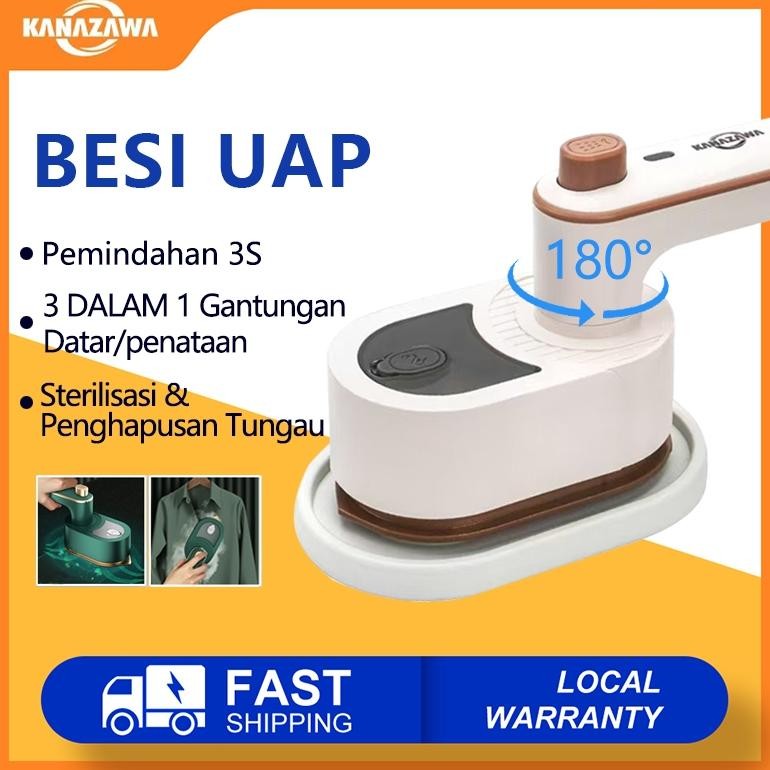 NEW KANAZAWA Setrikaan Setrika Low Watt 2in1 Setrika Uap Foldable Setrika Traveling [terbaik][terlar