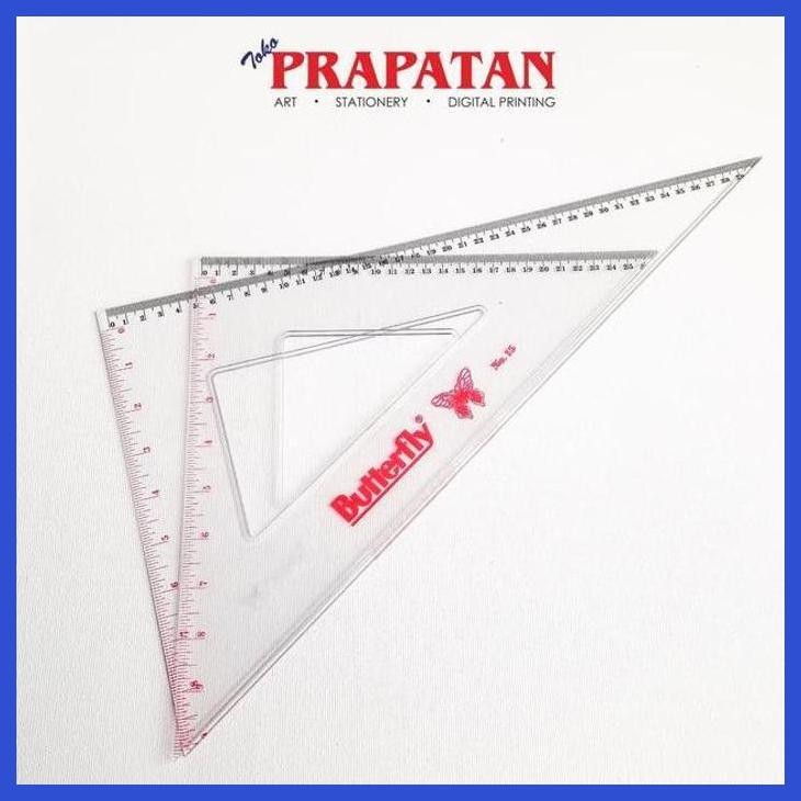 

( SEKOLAH / LUKIS ) PROMO PENGGARIS SEGITIGA BUTTERFLY NO 15 / TRIANGLE RULER (SENI / MENGGAMBAR / ART / KERAJINAN ) SIAP KIRIM
