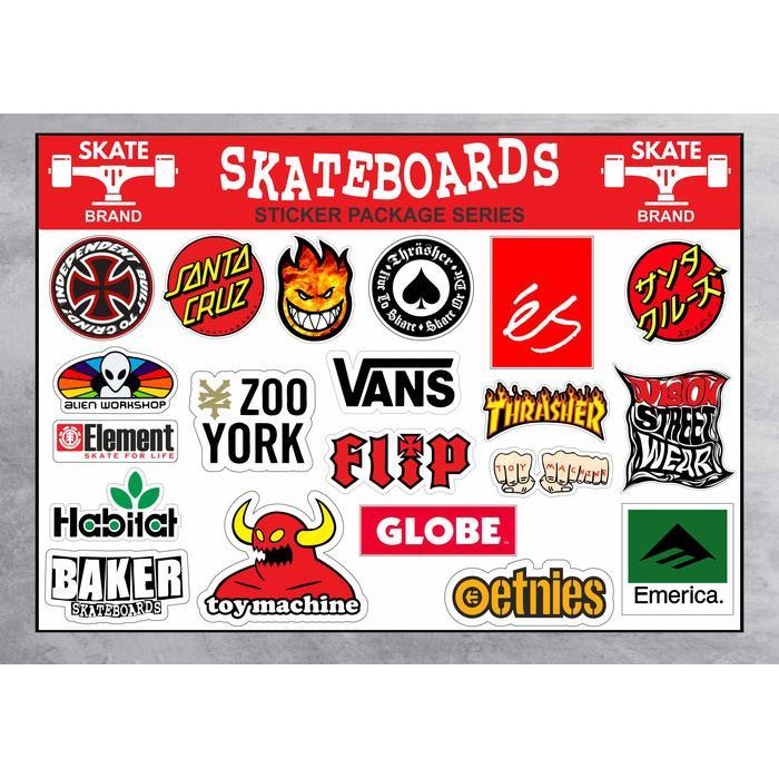 

Gg Sticker Pack Brand Skate - Sticker Motor - Stiker Laptop - Stiker Hp