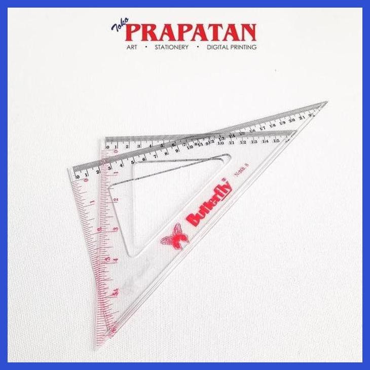

( SEKOLAH / LUKIS ) READY PENGGARIS SEGITIGA BUTTERFLY NO 8 / TRIANGLE RULER (SENI / MENGGAMBAR / ART / KERAJINAN ) SIAP KIRIM
