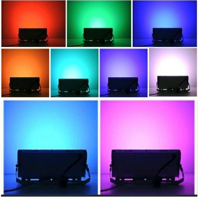 [Expert] LAMPU SOROT LED RGB 50W remot 220V ANTI AIR WARNA WARNI LED