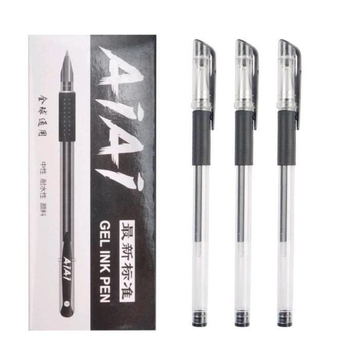 

monggo] Gel Pen Alat Tulis Kantor Pen Gel Bolpen Pulpen Pena Tinta Gel 0.5 mm