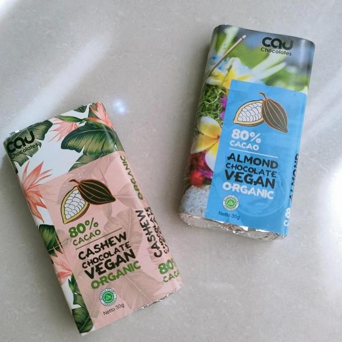 

Cau - Organic Vegan Dark Chocolate 80% 30g ( Dairy Free ) Cokelat Bebas Susu