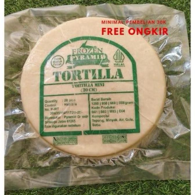

Tortilla Pyramid Ukuran 20cm isi 20 Lembar Kulit Kebab Makanan Frozen Food Cemilan Instan