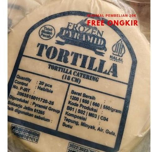 

Tortilla Pyramid Ori Ukuran 18cm isi 20 Lembar Kulit Kebab Makanan Frozen Food Cemilan Instan