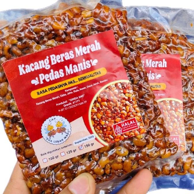 

Kacang Beras Merah atau Kacang Gajih Jumbo Pedas Manis 150Gr x 2 Pcs Snack Food Kering - Mete, Goreng Camilan Jajanan