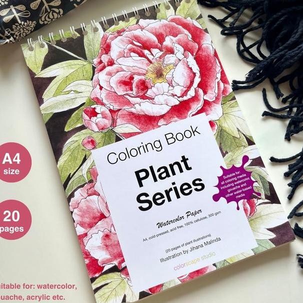 

Watercolor Colng Book Plant Series Buku Mewarnai Untuk Cat Air