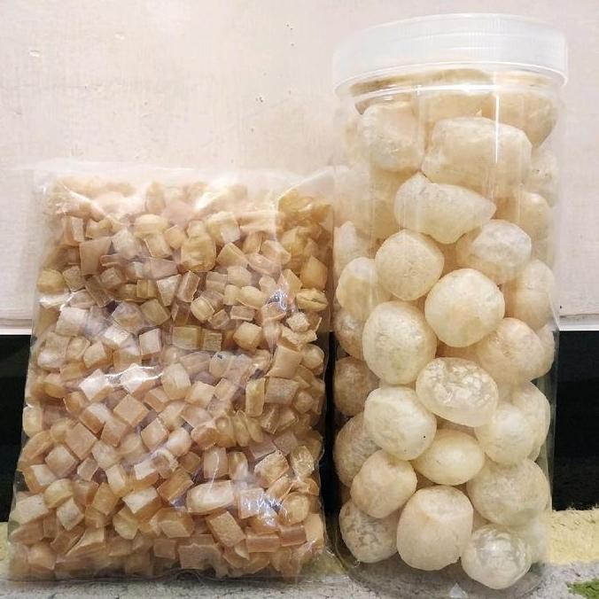 

Kerupuk Kulit Sapi Mentah Kotak Mini 500g / Krecek Rambak Sapi Happy Khan Food Snacks