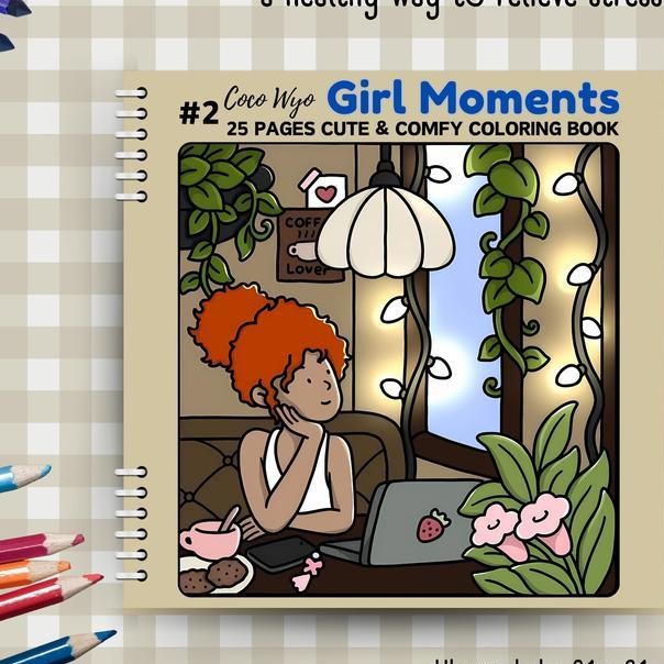 

Coco Wyo Girl Moments 2 Cute Comfy Colng Book For S And Kids Buku Mewarnai Anak Remaja Dewasa Tebal Ukuran 210X210 25 Halaman