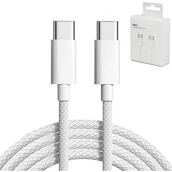 (Expert) Kabel Data Charger for Iphone 15 Pro Max Kabel Charger Type Usb C to C Braided Woven Ori