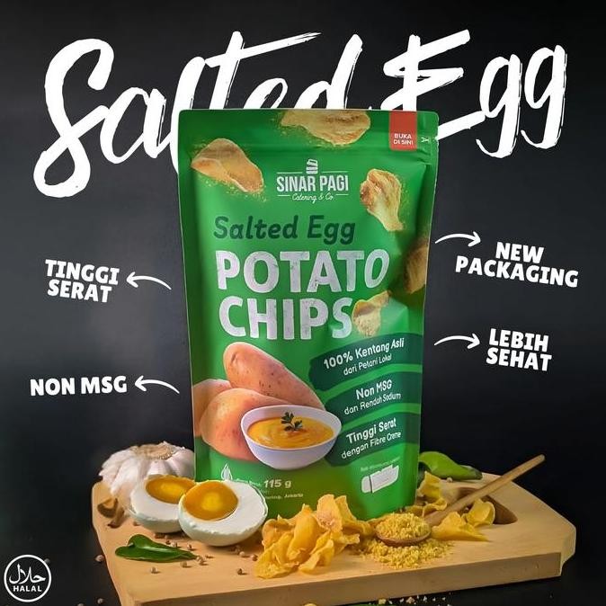 

Keripik Kentang Telur asin ( Healthy Salted Egg Potato Chips )