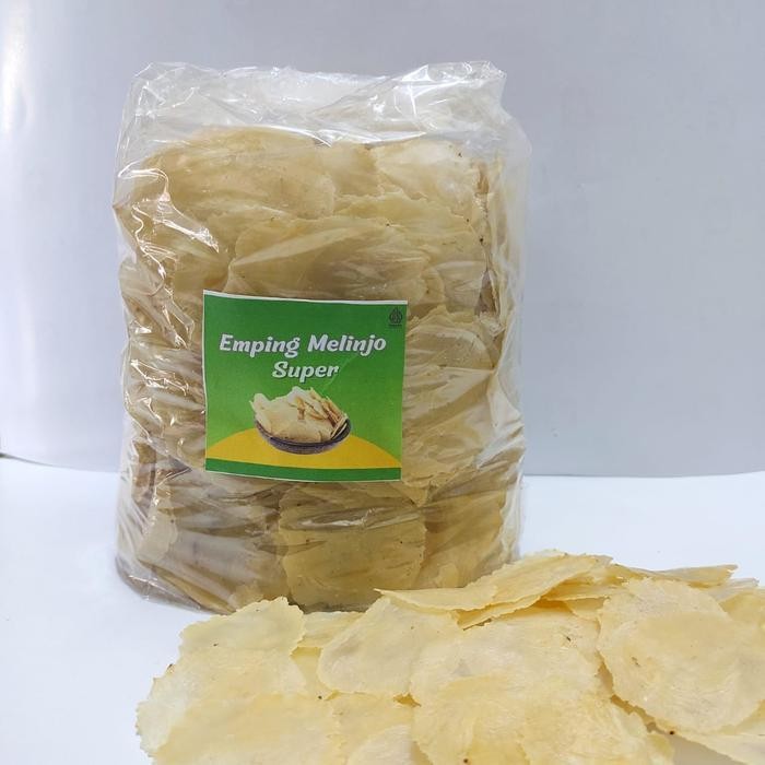

Emping Melinjo Mentah 1 Kg Kering Pasar Kemasan Kardus Polos Food+Bublewarp