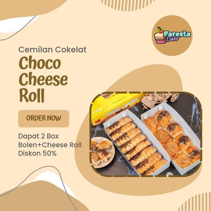 

2Box Choco Cheese Roll Cemilan Isi Cokelat - Snack Coklat Enak - Food