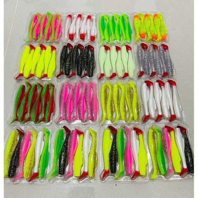 Trailtop Soft Lure 8Cm Isi 6 Bonus Hook 2 || Umpan Casting Gabus Toman Umpan  Minnow  Casting