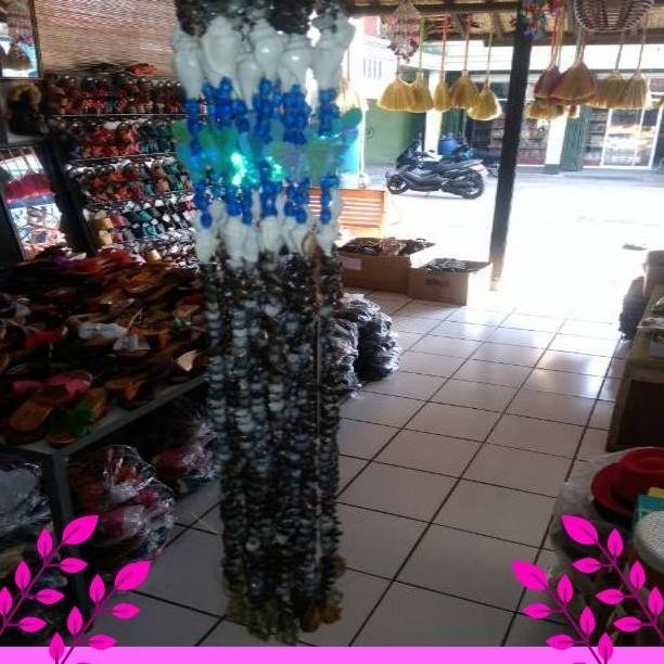 TERMURAH Tirai Kerang Pintu 2 Meter Murah Cantik 20 Untai Laut Putih Hitam NS