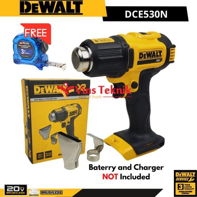 MESIN PEMANAS BATERAI CORDLESS HOT GUN HEAT GUN DEWALT DCE530N DCE530 ORIGINAL DAN TERPERCAYA