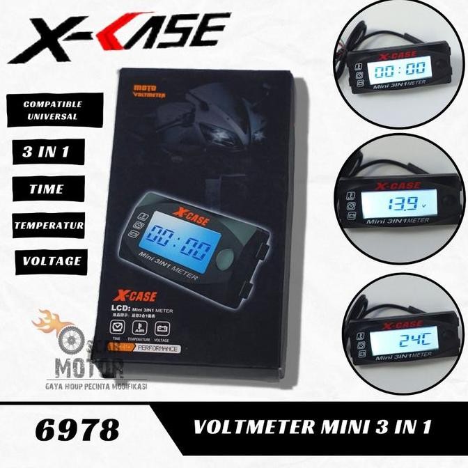 VOLTMETER SPION 3 IN 1 PLUS BREKET MODE JAM SUHU AKI PNP HIGH VOLTEG 3 UNIVERSAL By Queen_Jaya_Motor