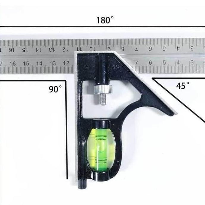 

[Expert] Penggaris Siku L Tukang Waterpass / Combination Square Ruler cm - cm