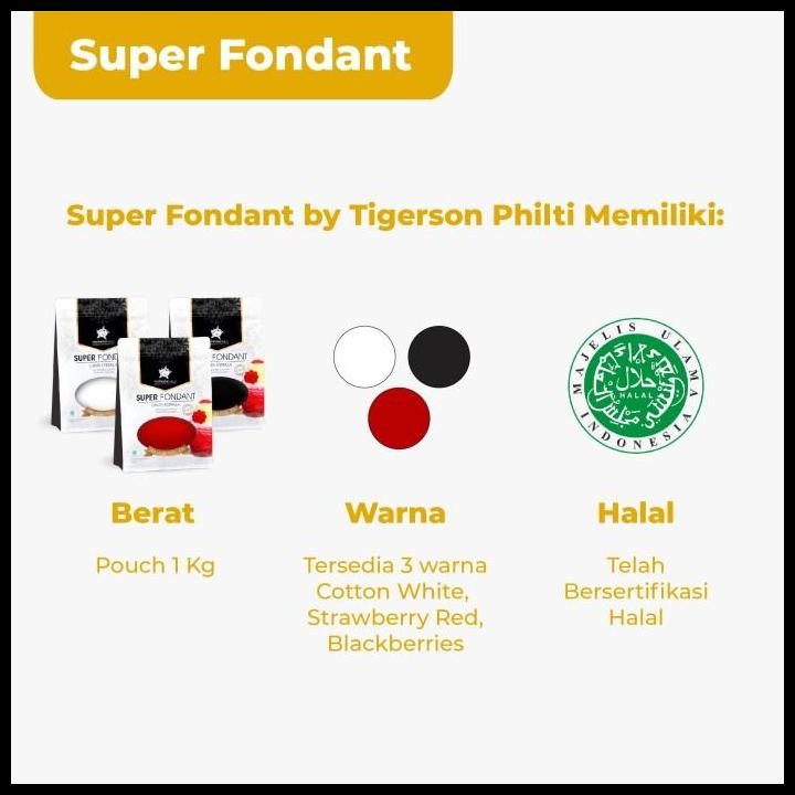 

Terlaris Super Fondant/Plastic Icing 1 Kg By Tigerson Philti Good Quality