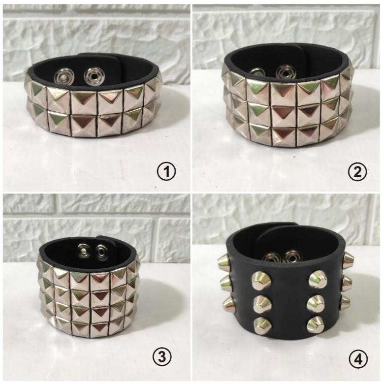 BRACELET / AKSESORIS / GELANG PUNK SPIKE PYRAMID DiM