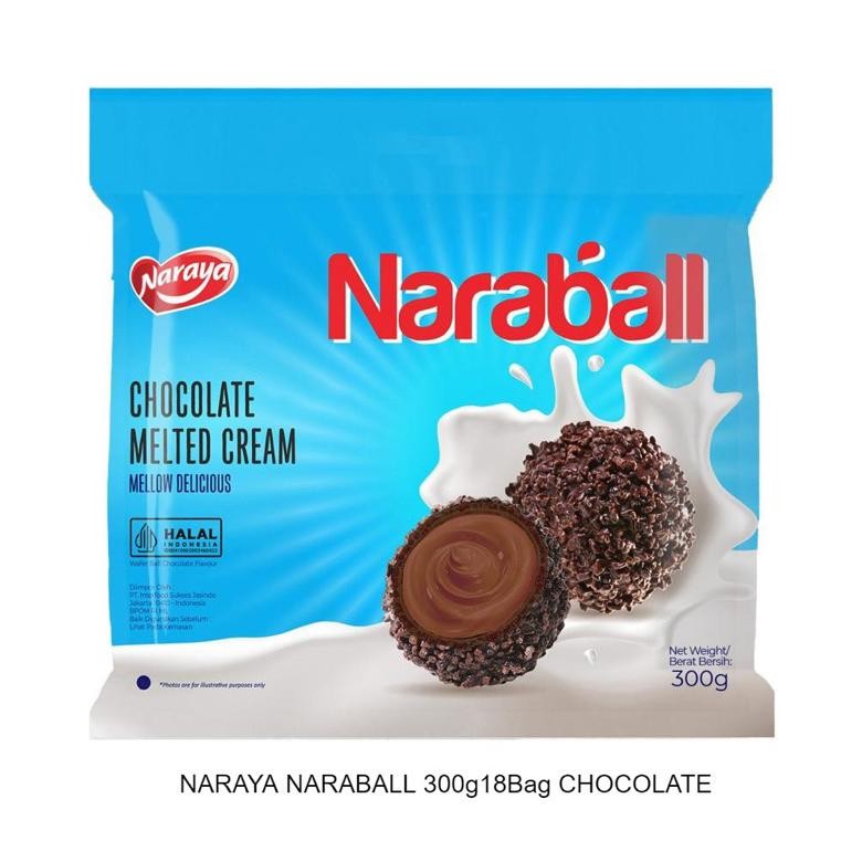 

Kuke Naraya Naraball 300G Biscuit Ball Melted Cream Choco Ball Wafer Ball Rasa Vanilla Coklat Strawbery An-45