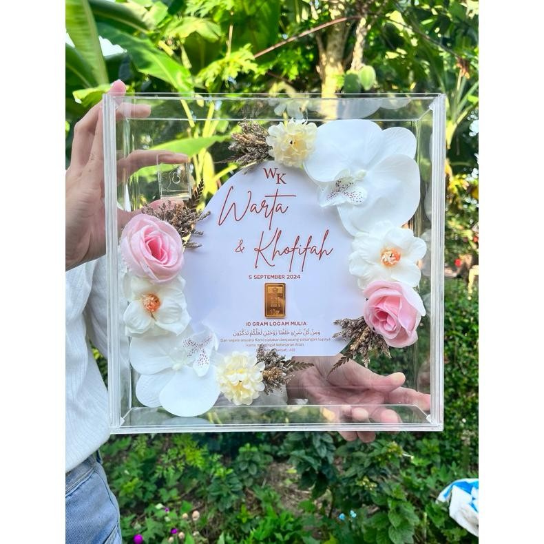 KLJ BINGKAI MAHAR PERNIKAHAN FULL AKRILIK MAHAR AESTHETIC  MAHAR UANG 3D BINGKAI MAHAR MEWAH BINGKAI