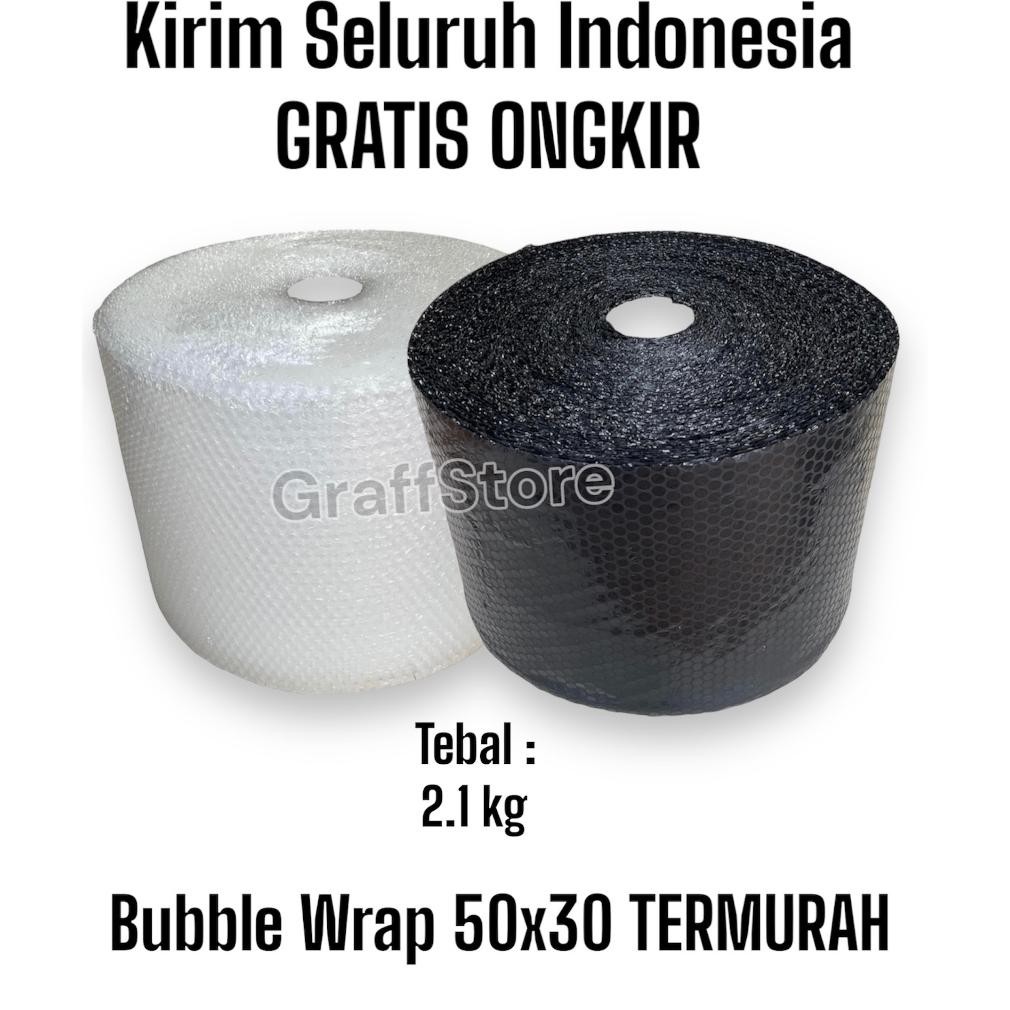 

bubble wrap 50 m x 30 cm hitam bening / bubblewrap plastik bubble tebal murah babelwrap DiM