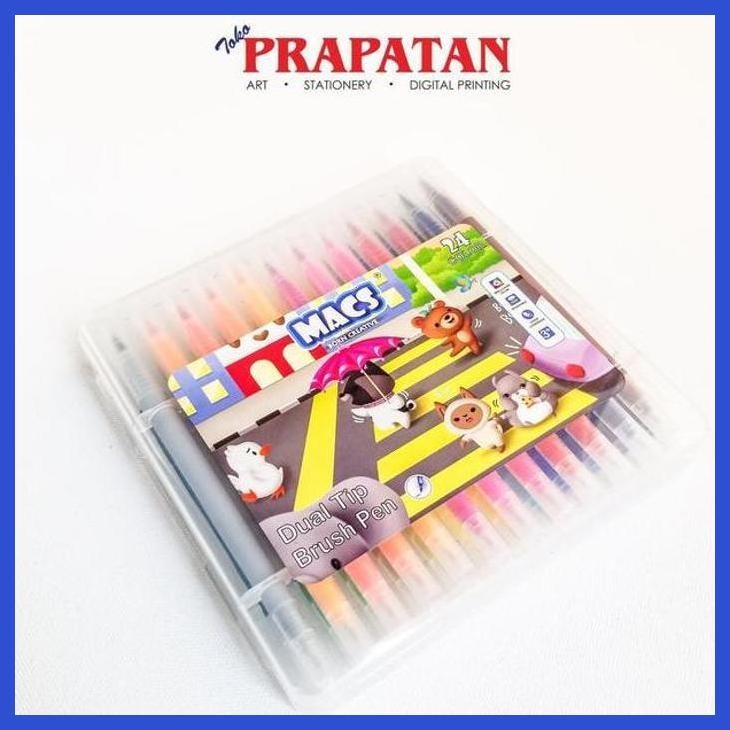 

( SEKOLAH / LUKIS ) DISCOUNT MACS DUAL TIP BRUSH MARKER COLOR 24 WARNA SPIDOL (SENI / MENGGAMBAR / ART / KERAJINAN ) PRIVASI AMAN