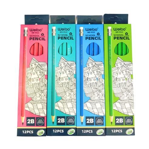 

Pensil 2B Weibo WB-9522 SWEET COLOR Pensil/Pencil Impor Set Alat Tulis - LUSINAN DiM