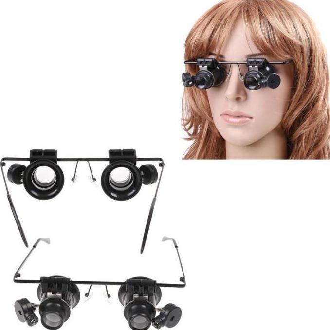 

Sale Kaca Mata Pembesar Reparasi Jam Dan Perhiasan 20X Magnifier Lampu Led