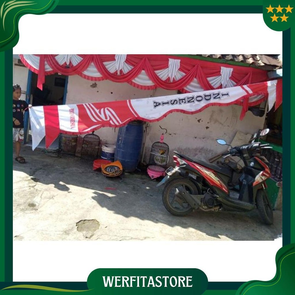 Umbul Umbul Sablon Indonesia Terbaru ( 4 Meter ) Promo 4.4