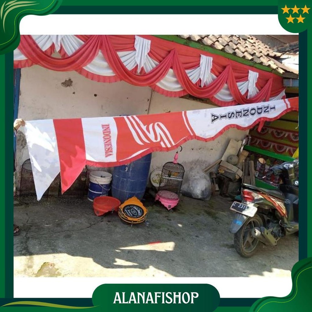 Umbul Umbul Sablon Indonesia Terbaru ( 4 Meter ) Ori