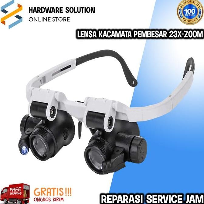 

Sale Lensa Kacamata Pembesar 23X Zoom Magnifier 2 Led Reparasi Service Jam