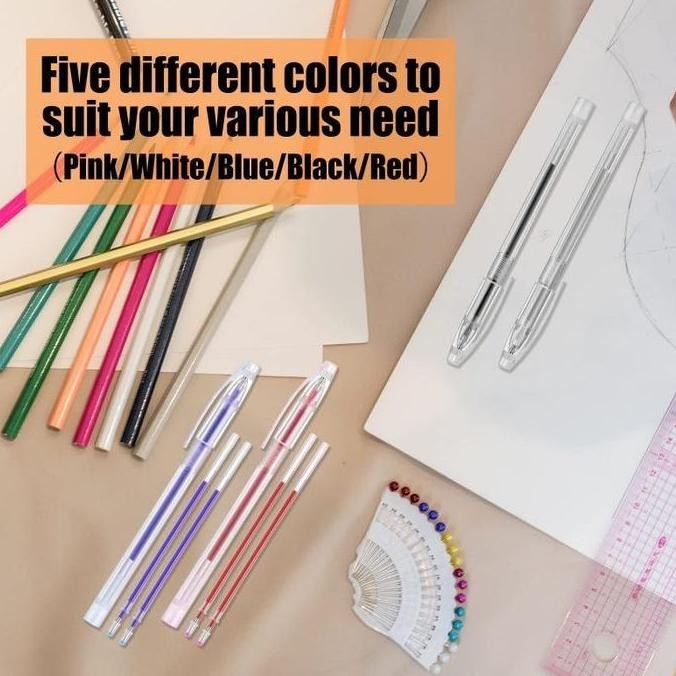 

40Pcs Tinta+ 1 Case Pen Heat Erasable Pulpen Heat Erasable Pen Anti Panas Pulpen Pola Jahit