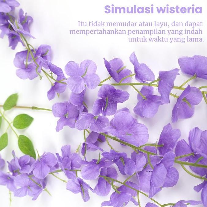 1 LUSIN WISTERIA BESAR JUMBO JUNTAI GANTUNG PUTIH DEKORASI ARTIFICIAL DEKOR PELAMINAN IMHIASAN DEKOR