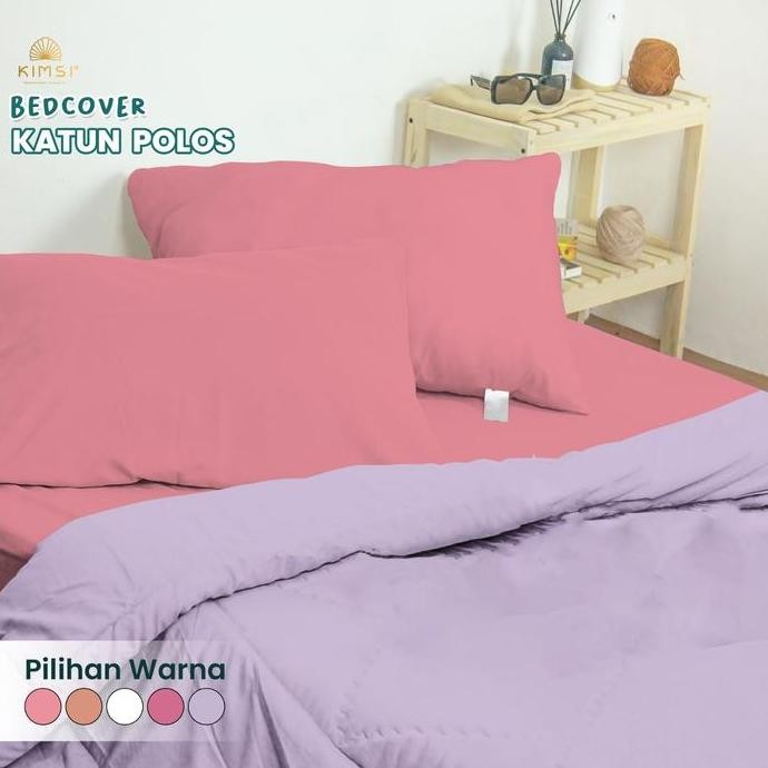 Bedcover Selimut Only Katun Korea Polos Aesthetic